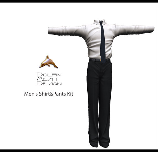 [Dolphin Design Mesh] Men's Shirt&Pants Kit