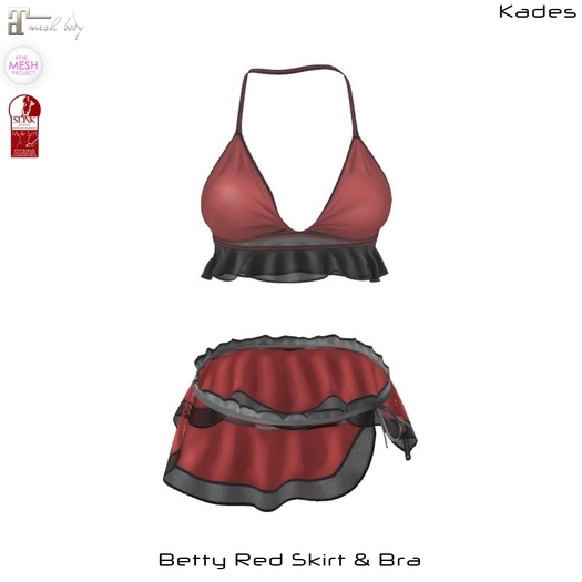 Betty Red Skirt & Bra