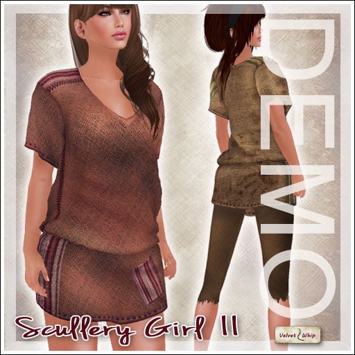 [V/W] DEMO Scullery Girl II - Medieval fantasy canvas tunic + ruined leggings with omega 