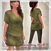 [V/W] Scullery Girl II Sage - Medieval fantasy tunic (Fitmesh + Slink, TMP, Belleza...) & ruined leggings w/ Omega app