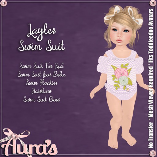 {Aura's}Layler Swim Suit for Toddleedoo {Violet}