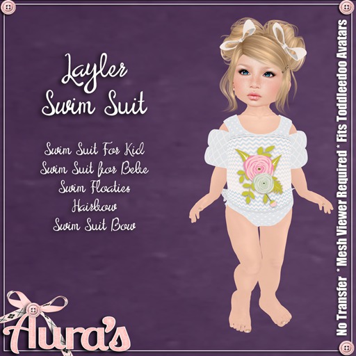 {Aura's}Layler Swim Suit for Toddleedoo {Blue}