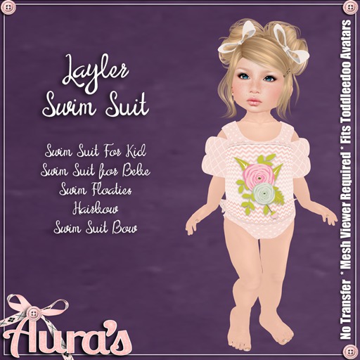 {Aura's}Layler Swim Suit for Toddleedoo {Peach}