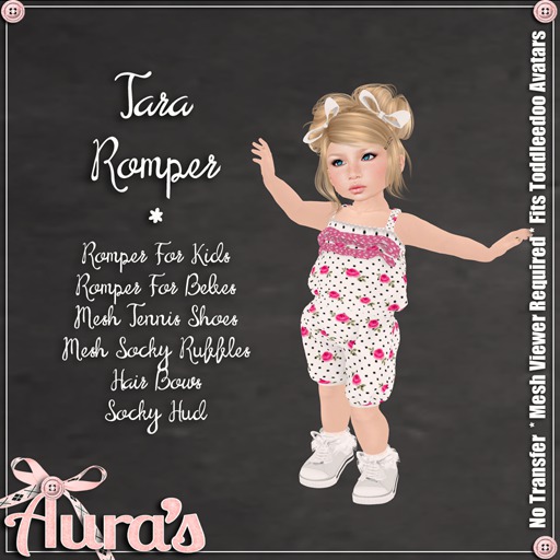 {Aura's} Tara Romper for Toddleedoo in {Pink}
