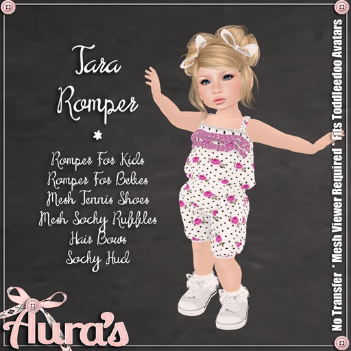 {Aura's} Tara Romper for Toddleedoo in {Violet}