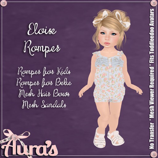 {Aura's}Eloise Romper  for Toddleedoo {Blue}