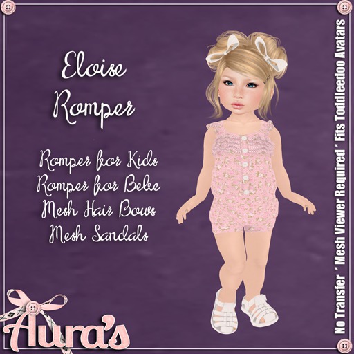 {Aura's}Eloise Romper  for Toddleedoo {Pink}