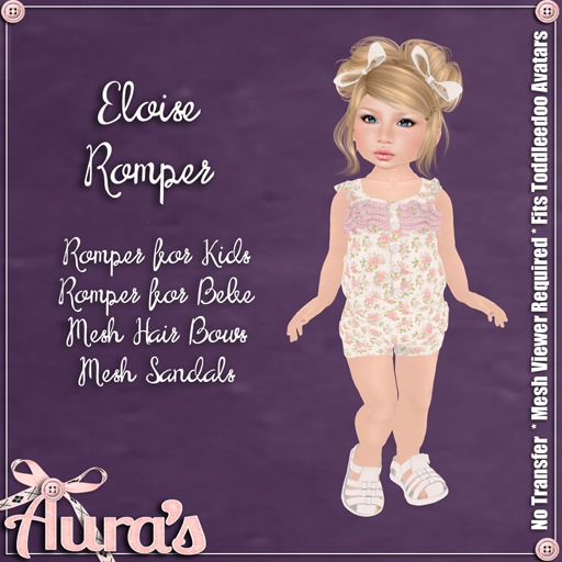 {Aura's}Eloise Romper  for Toddleedoo {White}