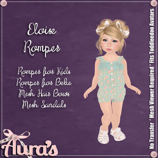 {Aura's}Eloise Romper  for Toddleedoo {Teal}