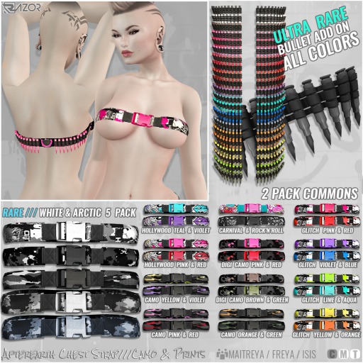 Razor/// Afterearth Chest Strap - Glitch Pink & Red