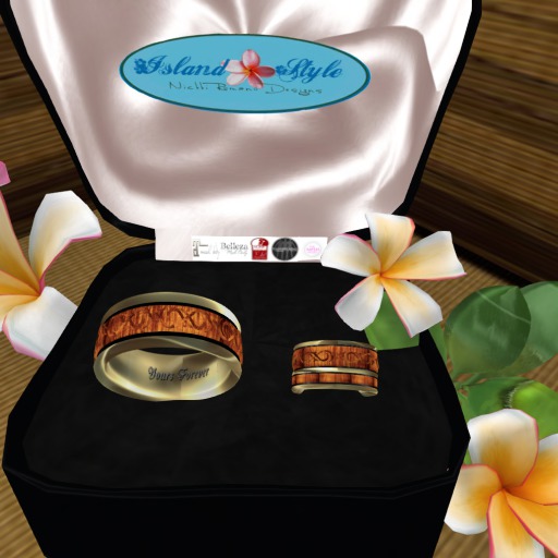 [ISD] Hand carved Koa Wood  Inlay Wedding Rings