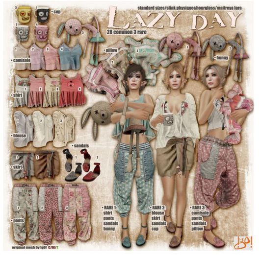 !gO! lazy day pants RARE3 - slink hourglass