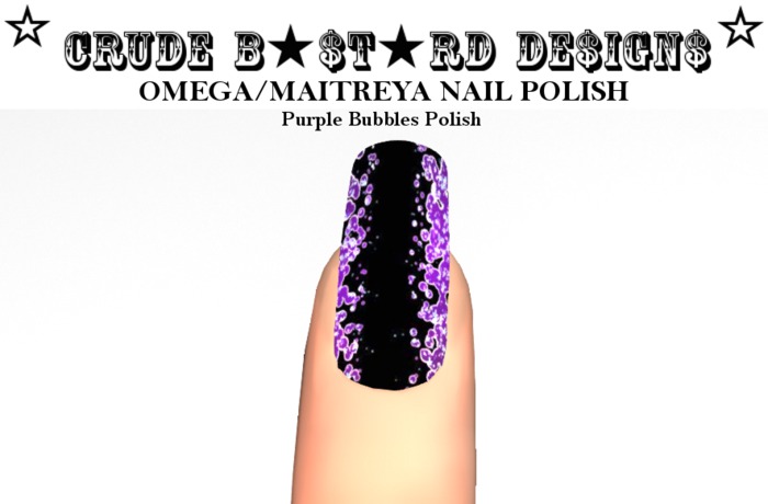 **CB** Maitreya Purple Wet Nails HUD