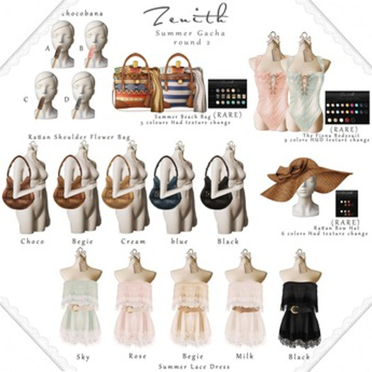 =Zenith=Rattan Shoulder Flower Bag (Cream)