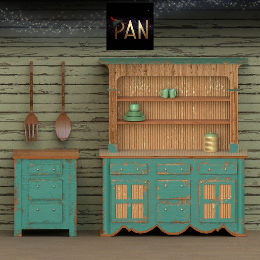 *PAN* Weathered Kitchen Set (Turquoise)