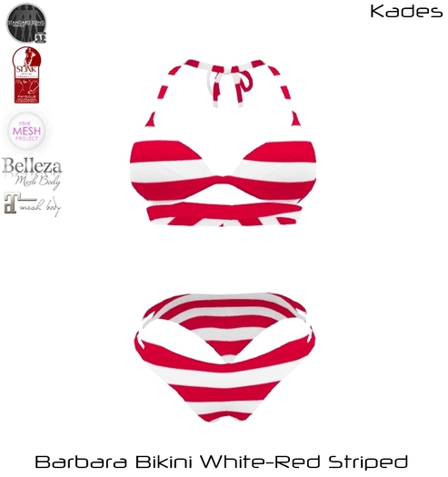 Kades - Barbara Bikini White Red Striped