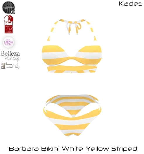 Kades - Barbara Bikini White Yellow Striped