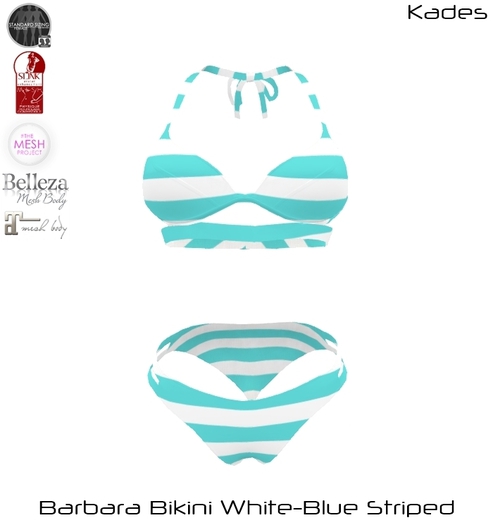 Kades - Barbara Bikini White Blue Striped