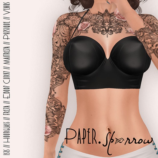 Paper.Sparrow Amber Top - Black * Isis // Hourglass // Freya // Ebody Curvy // Maitreya // Physique // Venus