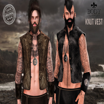 Second Life Marketplace - [BODY FACTORY] Knut Vest (Fur - Brown)