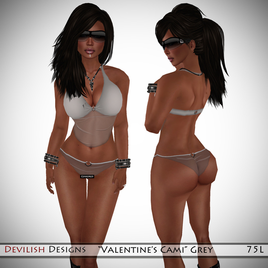 Devilish Designs- Valentines Cami Gray PROMO