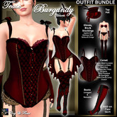 C&F Tease Burlesque Outfit Bundle - BURGUNDY Hearts