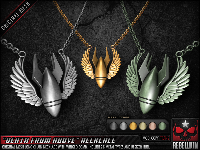 = REBELLION = "DEATH FROM ABOVE" NECKLACE - DEMO