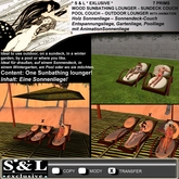 * S & L * EXLUSIVE * WOOD SUNBATHING LOUNGER – SUNDECK COUCH – POOL COUCH – OUTDOOR LOUNGER WITH ANIMATION