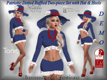 DEMO-Patriotic Dotted Ruffled Two-Piece Set