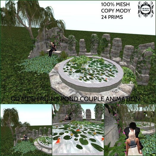 GD MESH RUINS POND COUPLE ANIMATION