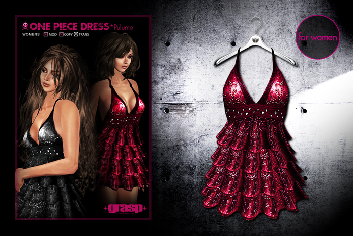 +grasp+/One Piece Dress/plume/Red