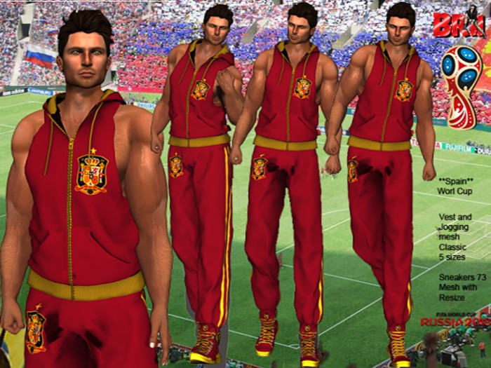 **SPAIN WORLD CUP STYLE COMPLET OUTFIT FOR MEN**