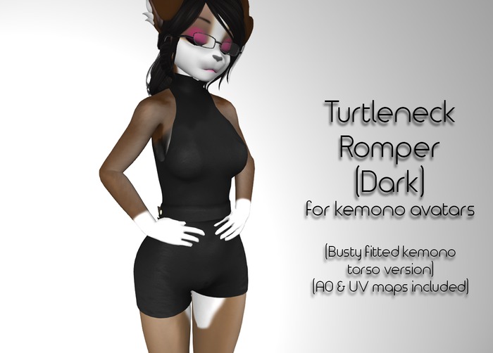 LMF Fitted Kemono Torso Turtleneck Romper (Dark)
