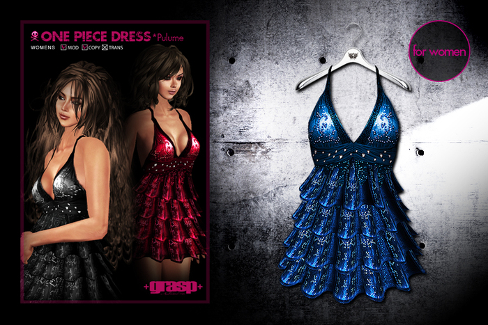 +grasp+/One Piece Dress/plume/Blue