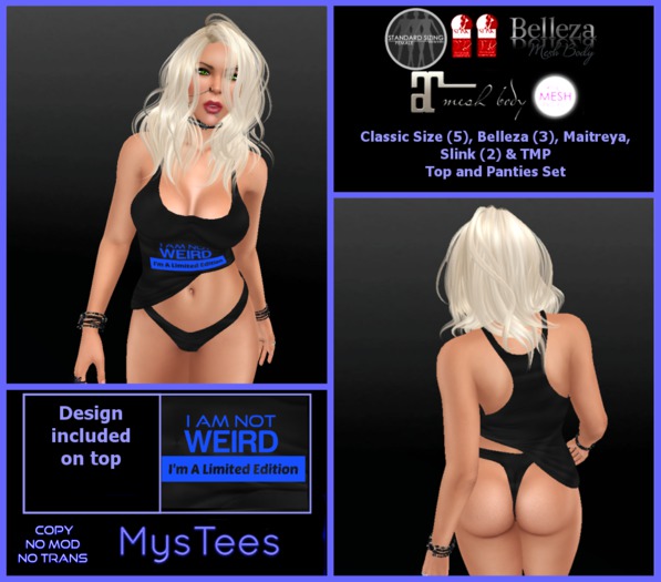 *MysTees* Limited Edition Blue Tank N Panties Set - Boxed