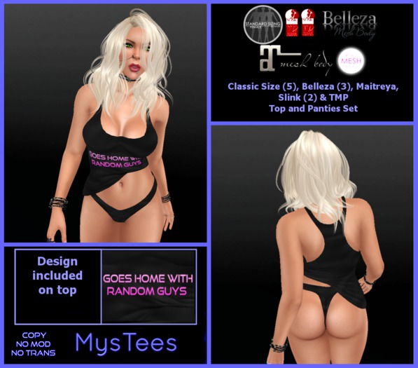 *MysTees* Random Guys Pink Tank N Panties Set - Boxed