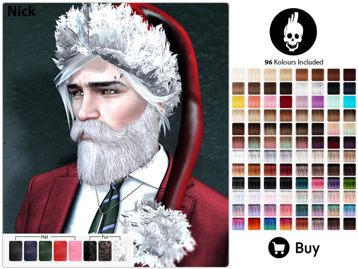 Action Inkubator Hair Nick Santa Hat / / / BENTO RIGGED