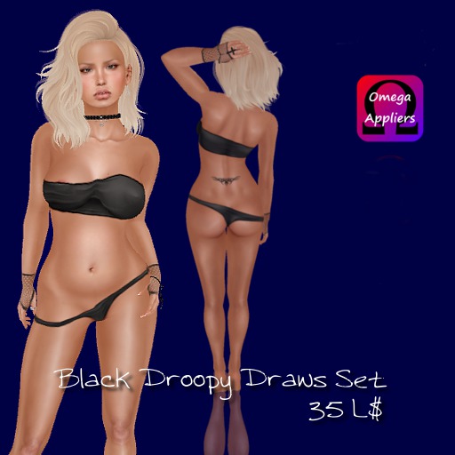Black Droopy Draws Set W-Appliers