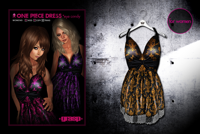 +grasp+/One Piece Dress/eye candy/orange