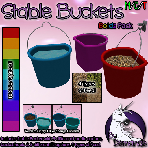 Second Life Marketplace - *BD* Stable Buckets - Bold Pack [BOXED]