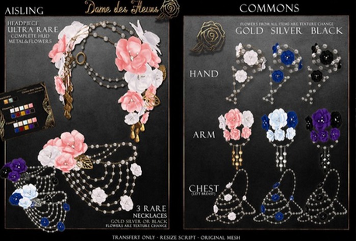 .aisling. Dame des Fleurs Chestpiece Gold