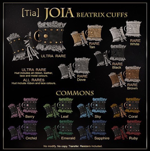 [Tia] Beatrix Cuffs - CORAL COMMON (Boxed)