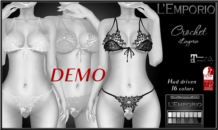 D*E*M*O  L'Emporio ::*Crochet Lingerie*:: 16 Colors.-TRIAL HUD-