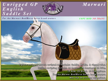 *E* Unrigged GP English Saddle Set  [BOXED] RH Marwari