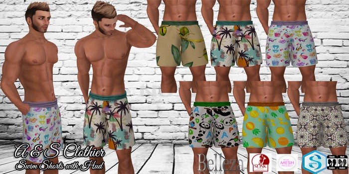 A & S Clothier Pattern Swim Shorts