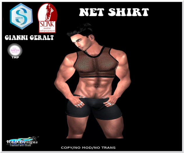 NET SHIRT SHORT BLACK