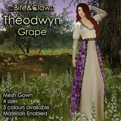 ::B&C:: Theodwyn - Gown - Grape (Mesh - standard sizing)