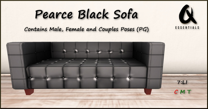 {Q-Essentials} Pearce Black Sofa