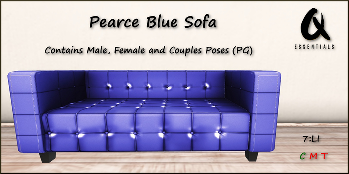 {Q-Essentials} Pearce Blue Sofa