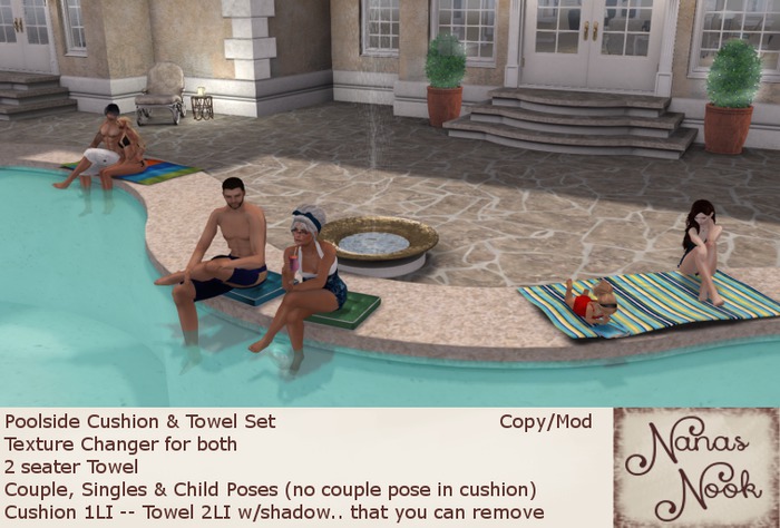 Nana's Poolside Set 1 (cushions & towels)